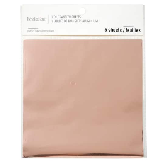 18 Packs: 5 ct. (90 total) 5.5&#x22; Rose Gold Foil Transfer Sheets by Recollections&#x2122;